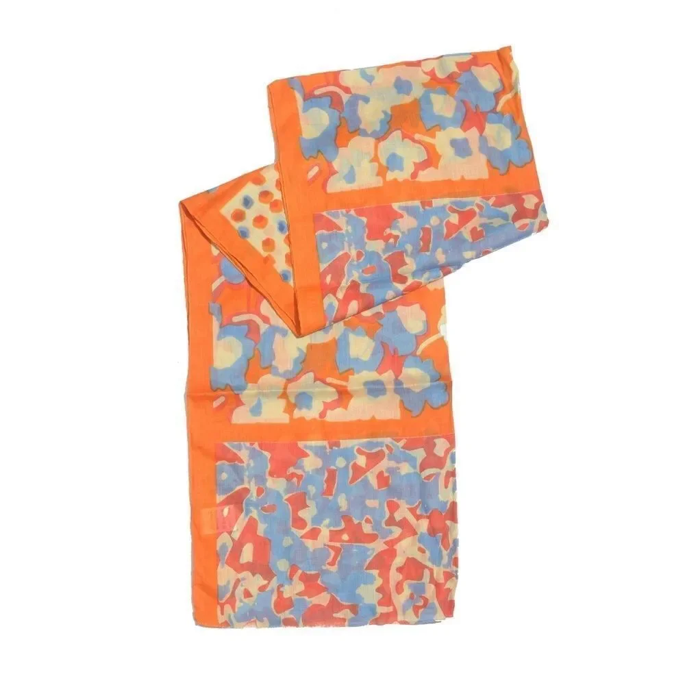 Scarf and Bangles Set Cotton Orange Floral